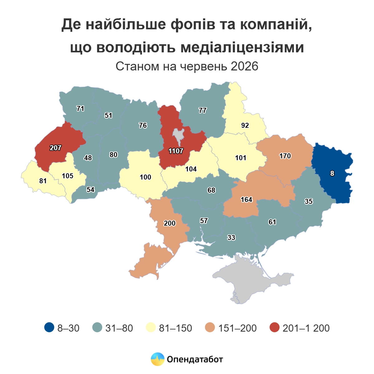Одеська область увійшла до трійки лідерів України за кількістю медіавласників